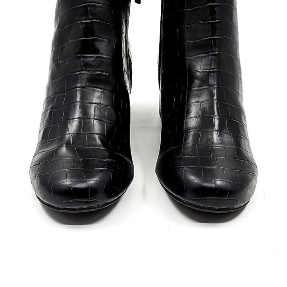 Kenneth Cole Women Road Stop Black Vegan Leather office Dressy Round Boots sz 7 - Picture 12 of 12